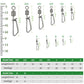 DNDYUJU 50pcs Fishing Connector Rolling Swivel With T-shape Snap Fishing Swivels Stainless Steel Beads Fishing Accessories