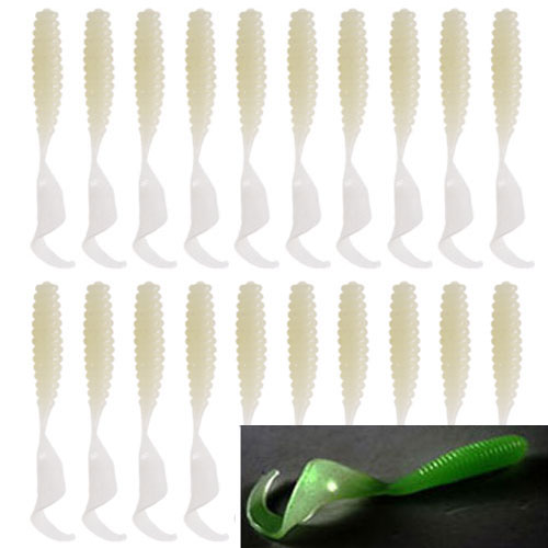 6cm 20pcs grub lure bait soft rubber silica worm lure fishing tackle for seawater and freshwater