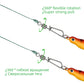 DNDYUJU 50pcs Fishing Connector Rolling Swivel With T-shape Snap Fishing Swivels Stainless Steel Beads Fishing Accessories