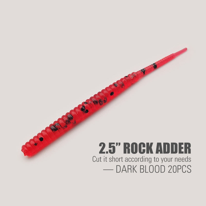 LUREHOLIC 0-2.5” Free Cut Aji Fishing ROCK ADDER Fineese Lure Fishing Soft Lure Needle Tail Mini