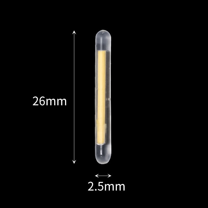 50/100PCS 2.2-4.5mm Night Fishing Float Rod Lights Dark Glow Stick Night Fishing Gadgets Fluorescent Lightstick Floating Lamp