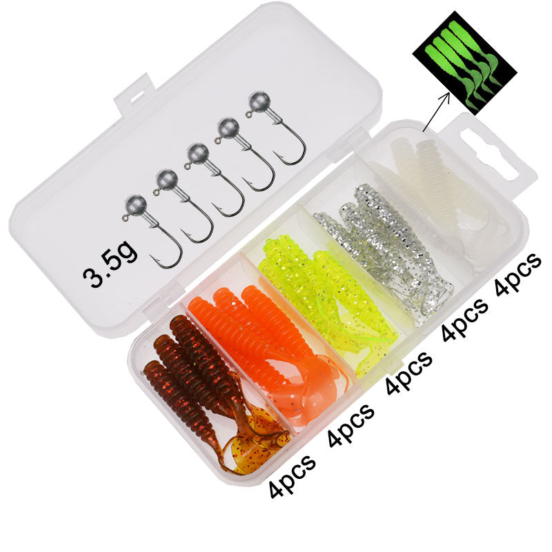 6cm 20pcs grub lure bait soft rubber silica worm lure fishing tackle for seawater and freshwater