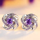 Huitan Elegant Lady Aesthetic Stud Earrings with Brilliant Zirconia Graceful Jewelry for Engagement Ceremony Chic Accessories