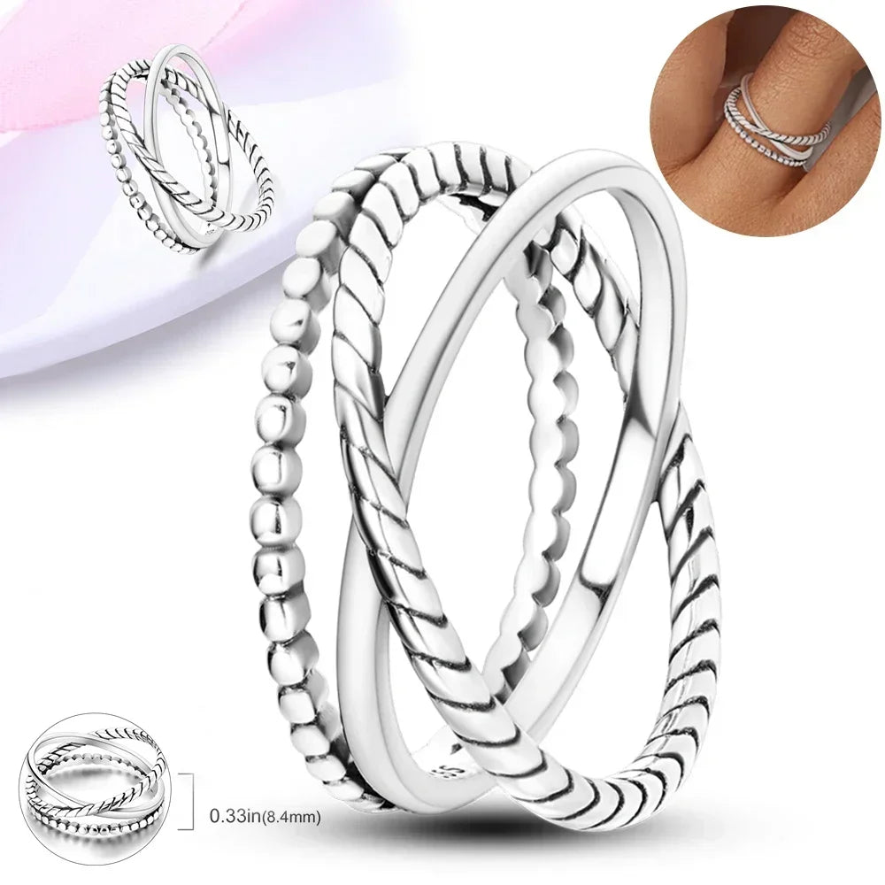 925 Sterling Silver Rings Stackable Colored Zircon Sun Moon Star Center for Women Original Silver 925 Wedding Ring Jewelry Gift