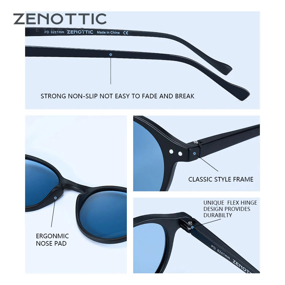 ZENOTTIC Retro Polarized Sunglasses Vintage Small Round Frame Sun Glasses Polaroid Lens