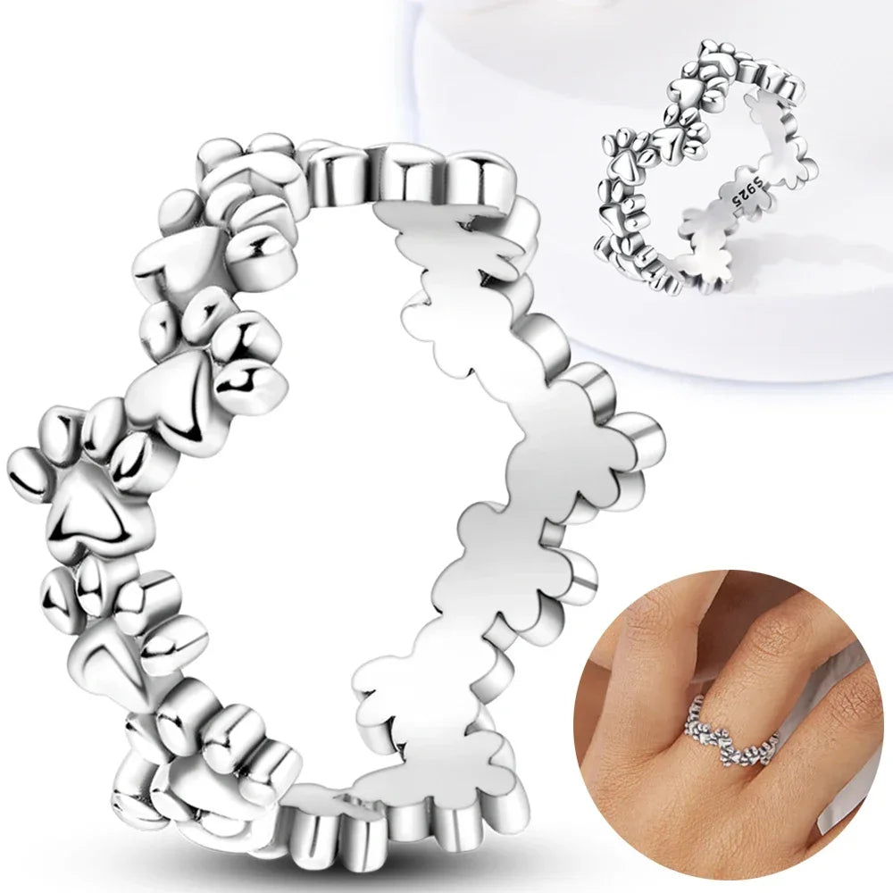 925 Sterling Silver Rings Stackable Colored Zircon Sun Moon Star Center for Women Original Silver 925 Wedding Ring Jewelry Gift