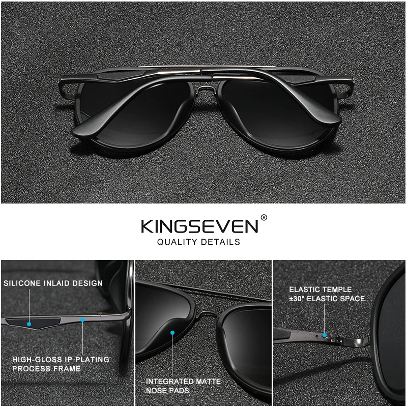 KINGSEVEN 2022 Brand Classic Pilot Polarized Sunglasses Men's Driving Male Sun Glasses Eyewear UV