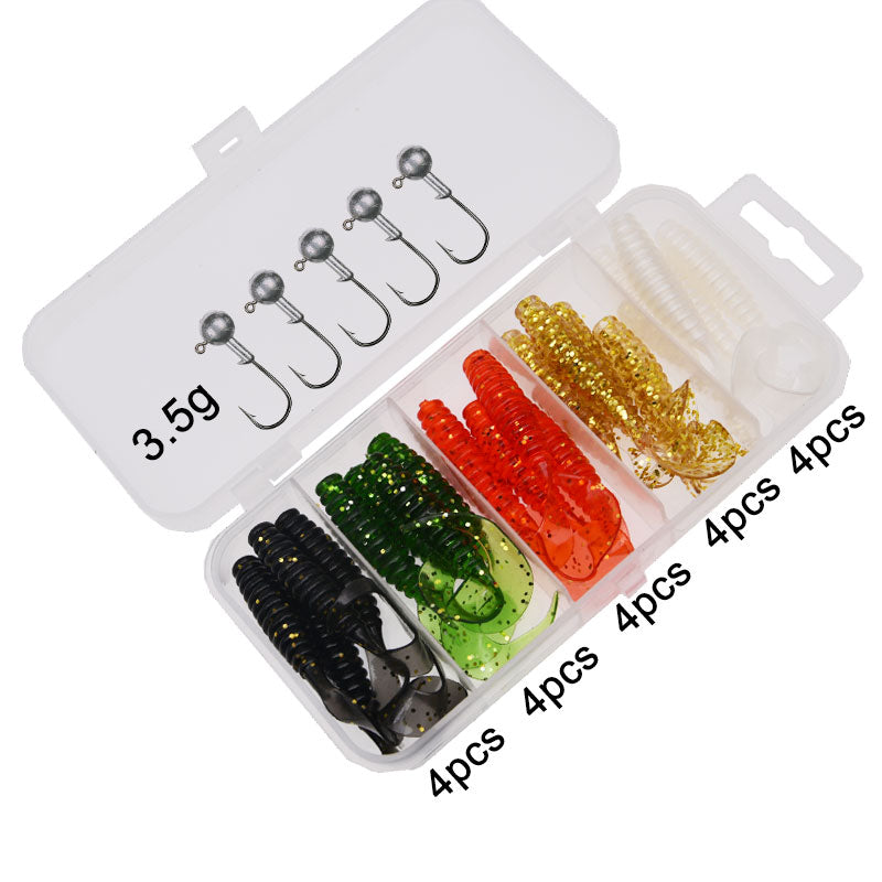 6cm 20pcs grub lure bait soft rubber silica worm lure fishing tackle for seawater and freshwater