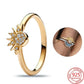 925 Sterling Silver Rings Stackable Colored Zircon Sun Moon Star Center for Women Original Silver 925 Wedding Ring Jewelry Gift