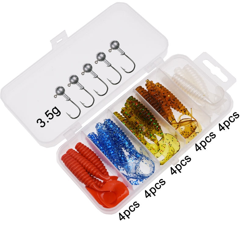 6cm 20pcs grub lure bait soft rubber silica worm lure fishing tackle for seawater and freshwater