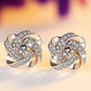 Huitan Elegant Lady Aesthetic Stud Earrings with Brilliant Zirconia Graceful Jewelry for Engagement Ceremony Chic Accessories