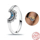925 Sterling Silver Rings Stackable Colored Zircon Sun Moon Star Center for Women Original Silver 925 Wedding Ring Jewelry Gift