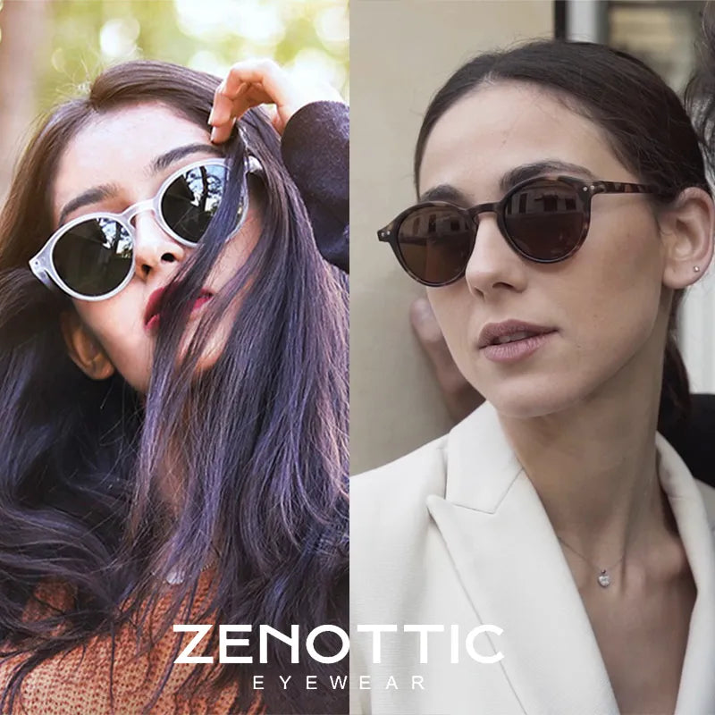 ZENOTTIC Retro Polarized Sunglasses Vintage Small Round Frame Sun Glasses Polaroid Lens