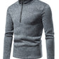 Men's solid color turtleneck zipper long sleeve sweatshirt