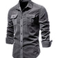 Men's corduroy slim-fit casual long-sleeve shirt
