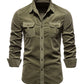 Men's corduroy slim-fit casual long-sleeve shirt