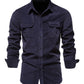 Men's corduroy slim-fit casual long-sleeve shirt
