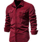 Men's corduroy slim-fit casual long-sleeve shirt
