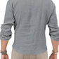 New Men's Henry Long Sleeve T-Shirt Slim Fit Solid Color Large Size Deep V Neck Shirt