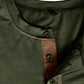 New Men's Henley Color Block Knitted Long Sleeve T-Shirt