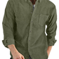 Long-sleeved shirt corduroy lapel button loose casual jacket