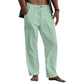 Men's Linen Casual Drawstring Loose Pants - Snapitonline