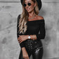 Off-Shoulder Long-Sleeved T Women - Snapitonline