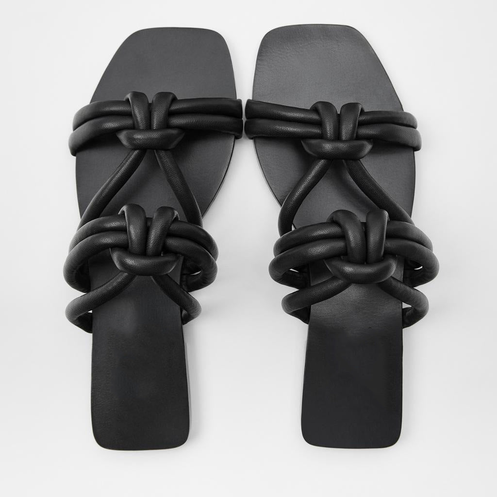 Sheep leather flat sandals - Snapitonline
