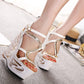 Wedge sandals women's retro sandals 14cm nightclub women's shoes - Snapitonline