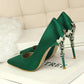 Pointy silver high heels - Snapitonline