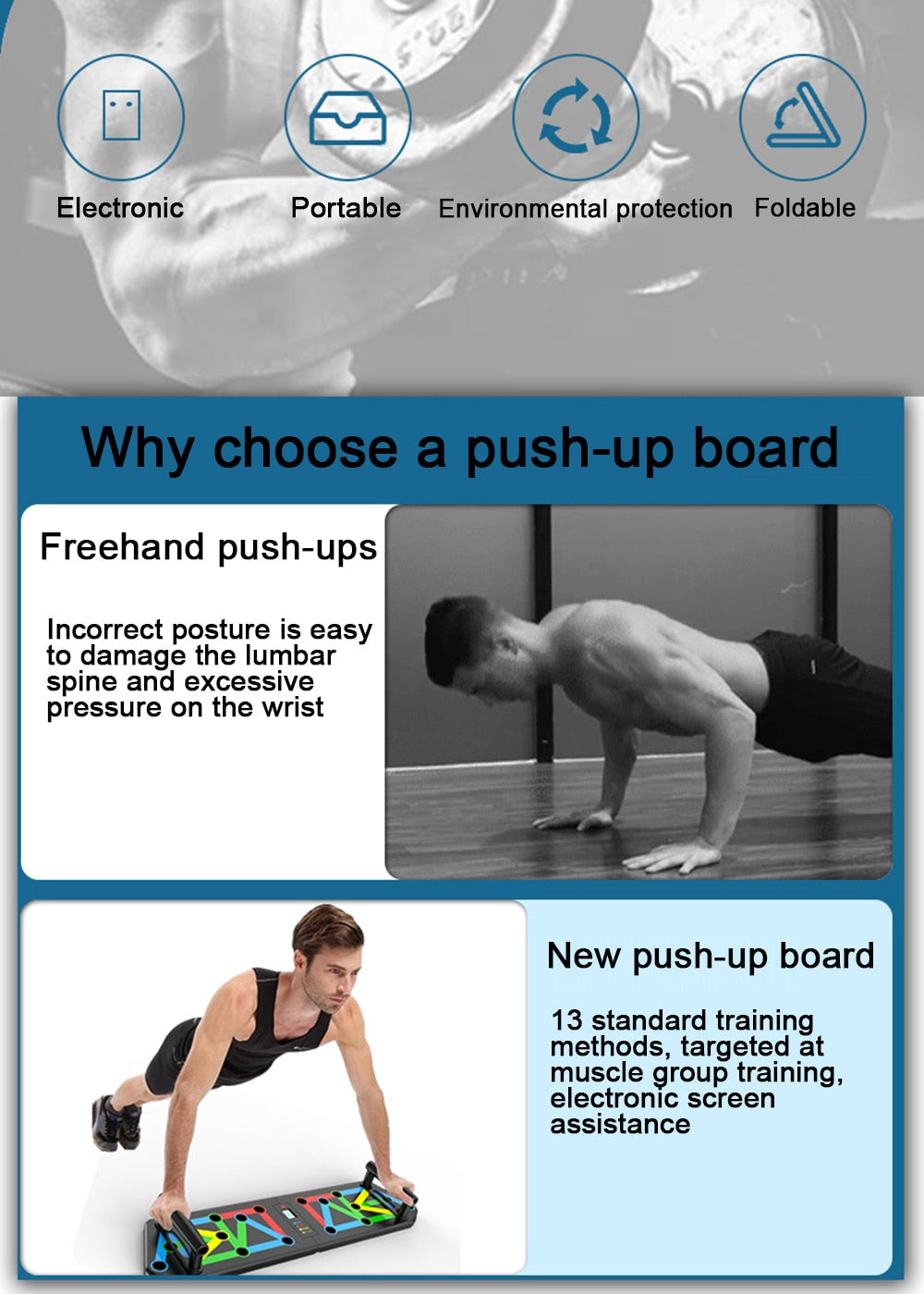 13 in 1 Electronic Counting Push-up Board Multifunctional Push UP Rack Training Board Muscle  Workout Gym Fitness Equipment Snapitonline