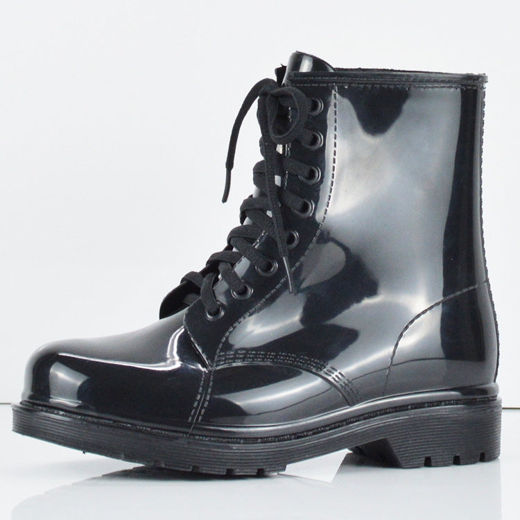 Ladies flat rain boots Martin rain boots water shoes - Snapitonline