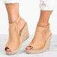 Women's Wedge High Heel Fish Mouth Roman Sandals - Snapitonline