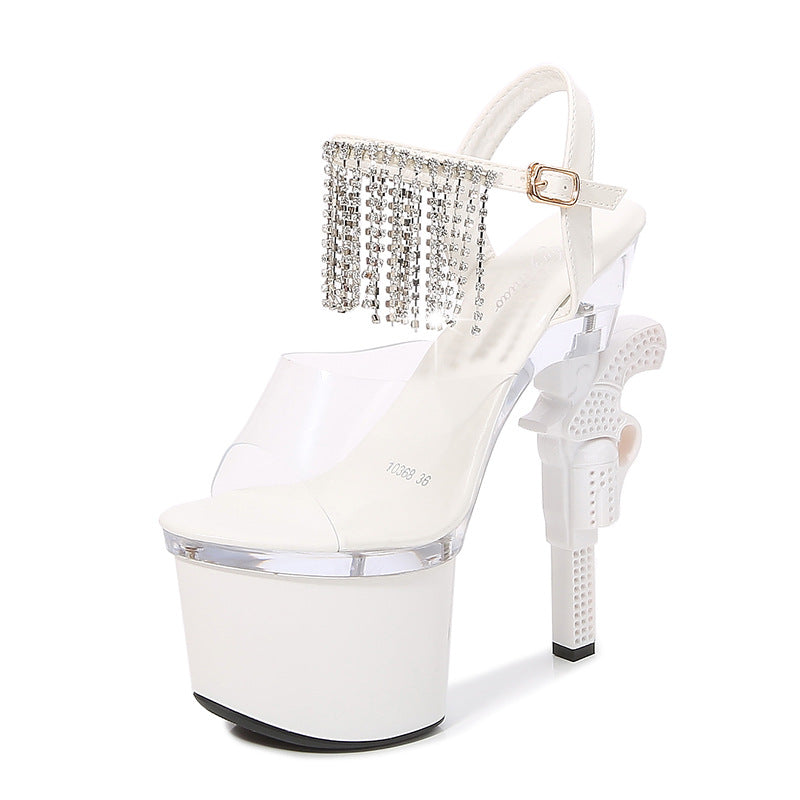 Muffin Sandals Super High Heels Transparent High Heels - Snapitonline