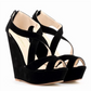 Large size high heels waterproof platform slope OL nightclub hollow women's sandals - Snapitonline