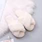 Winter Women Home Slippers with Faux Fur Fashion Warm Shoes Woman Slip on Flats Female Slides Black Pink Plus Size - Snapitonline