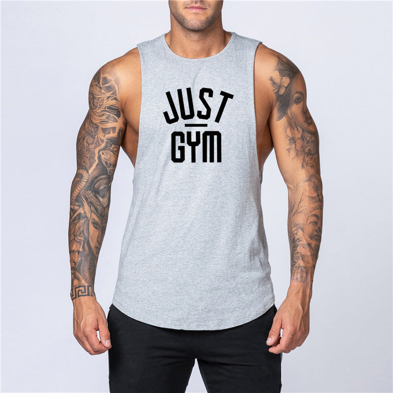 Plain bodybuilding sleeveless vest men - Snapitonline