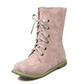 New two-piece boots round head flat with large size women's boots - Snapitonline