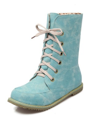 New two-piece boots round head flat with large size women's boots - Snapitonline