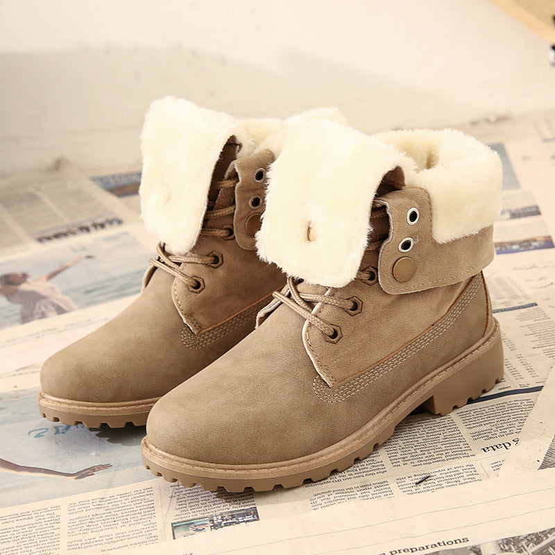 Low heel warm short boots - Snapitonline