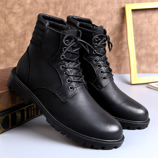 Leather Non-slip Combat Boots High-top Large Size Desert Boots - Snapitonline