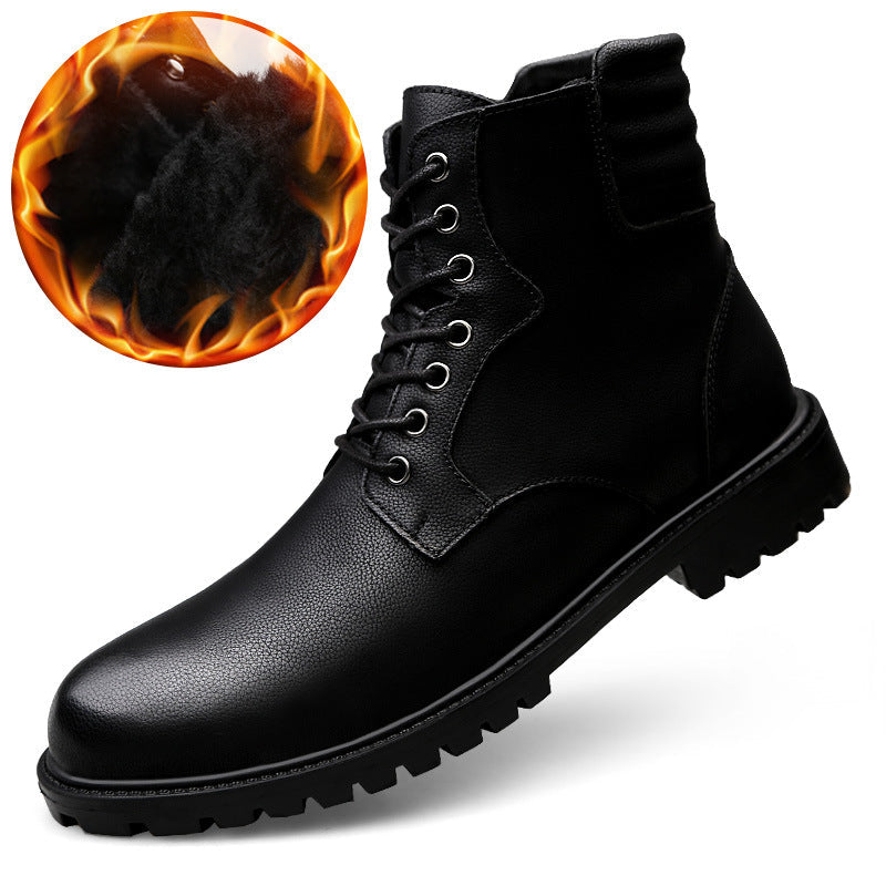 Leather Non-slip Combat Boots High-top Large Size Desert Boots - Snapitonline