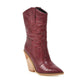 Pointed Thick Heel White Boots Women's Western Cowboy Boots - Snapitonline