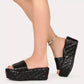 Solid Plaid Platform Sandals Women Shoes Hot Thick Sole Slipper Summer Autumn Slides Plus Size 43 Zapatillas Mujer Casa - Snapitonline