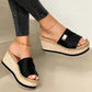 Summer Wedges Slippers Platform High Heels Women Slipper Basic Clog Wedge Slipper Flip Flop Sandals - Snapitonline