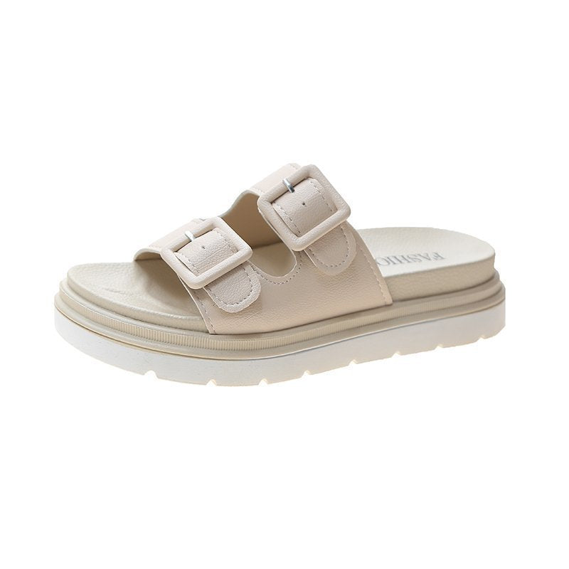 Platform Slippers Sandals Women Buckle Slippers Thick Sole Sandals Women Shoes Summer Leisure Hollow Open Toe Slides 2021 - Snapitonline