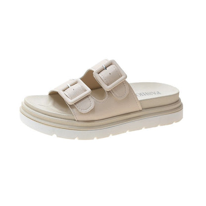 Platform Slippers Sandals Women Buckle Slippers Thick Sole Sandals Women Shoes Summer Leisure Hollow Open Toe Slides 2021 - Snapitonline