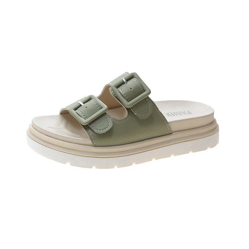 Platform Slippers Sandals Women Buckle Slippers Thick Sole Sandals Women Shoes Summer Leisure Hollow Open Toe Slides 2021 - Snapitonline