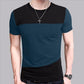 Round Neck Korean Short-Sleeved T-Shirt Men'S Color Matching Men'S T-Shirt Clothes - Snapitonline