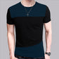 Round Neck Korean Short-Sleeved T-Shirt Men'S Color Matching Men'S T-Shirt Clothes - Snapitonline